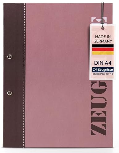 goldbuch 36 116 Zeugnismappe 2Colored Aubergine, Urkundenmappe DIN A4, Dokumentenmappe mit Schraubverschluss und 12 Sichttaschen, Ordnungsmappe aus Leinenstruktur mit 12 Hüllen, 24x 31 x 1,5 cm