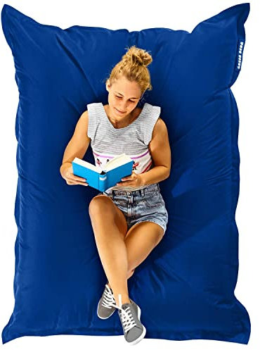 Green Bean Sitzsack XXL 140x180cm 380 Liter Kinder & Erwachsene Bean Bag EPS Perlen Füllung Riesensitzsack Groß Draußen Outdoor Liegekissen Waschbar Wetterfest Lounge Sitzkissen Bodenkissen Blau