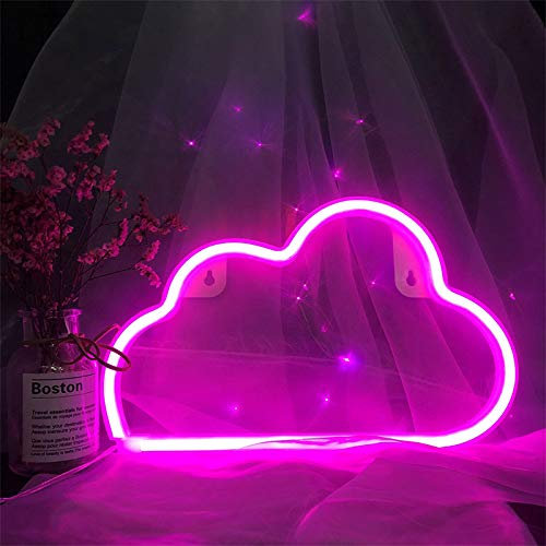 ENUOLI Pink Cloud Neon Light LED Pink Cloud Neon Signs Pink Clouds Lighting Cloud Neon Sign Battery/USB Operated Cloud Neon Night Lights for Christmas Baby Room Christmas Wedding Party Supplies