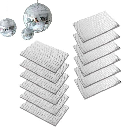 PetierWeit Mosaik Spiege, 7200 Stück Mini- Spiegelfliesen, Silberne Discokugel-Spiegelfliesen, Selbstklebende Mosaikfliesen, Quadratische Mosaik-Spiegelfliesen für DIY (5 mm x 5 mm)
