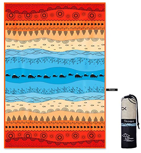OCOOPA Mikrofaser Strandtuch - Extra großes 200x145 cm Schnell Trocknendes, Weiches, Leichtes, Pflegeleicht, Kompaktes, Sandfreies Handtuch, Perfekt für Strand Schwimmen