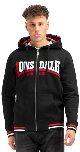 Lonsdale Herren Kapuzensweatjacke mit Reißverschluss Normale Passform NATEBY