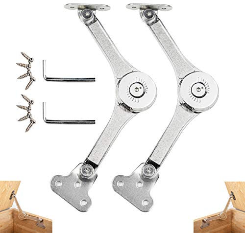 2 Pack Toy Box Hinges Soft Close Lid Support Hinges Heavy Duty Soft Close Hinges for Chest and Toy Box Lid Support 50lbs (APFFSY)