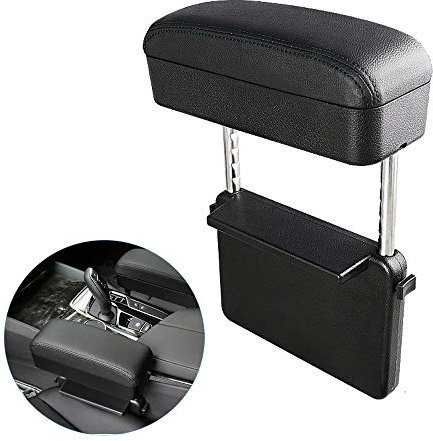 Blueshyhall Accoudoirs de Voiture, Boîte de Rangement Universelle Accoudoir Console Centrale Organisateur d'Écart de Siège de Voiture Support de Coude de Voiture - Ligne noire