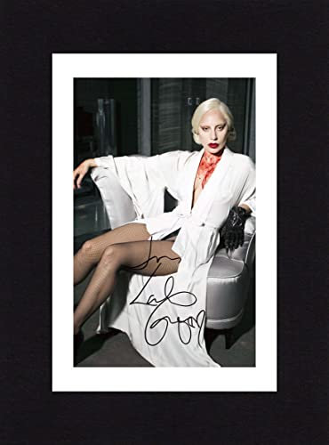 Lady Gaga Fotodruck, signiert, 8 x 6 Zoll, vorgedruckt, Signatur American Horror Story Autogrammgeschenk, fertig zum Einrahmen, vollfarbig, 8 x 6 Zoll 203,2 x 152,4 mm