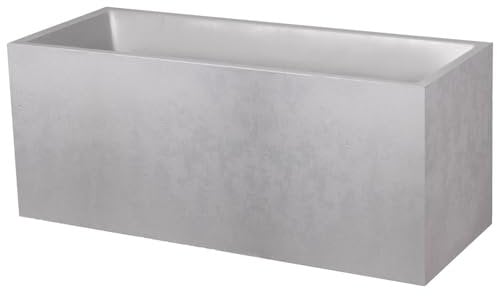 EDA Basalt 98 L - Jardinera (imitación de hormigón, Doble Pared, 99,5 x 39,5 x 43,5 cm), Color Gris