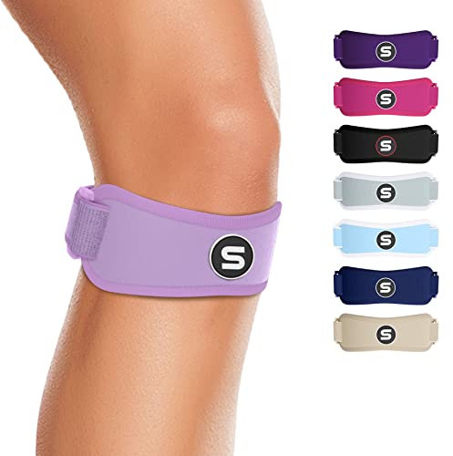 Sleeve Stars Rodillera Rotuliana - Soporte inflable para el tendón rotuliano, artritis, tendinitis y dolor, rodillera para hombres, mujeres, niños y adolescentes, 3 longitudes (violeta)