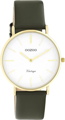 Oozoo Vintage Damen Uhr - Armbanduhr Damen mit 18mm Lederarmband - Analog Damenuhr in rund C20227
