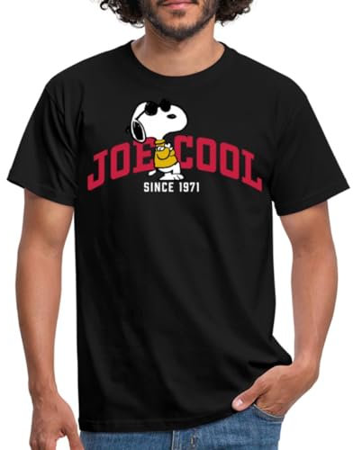 Spreadshirt Peanuts Snoopy Joe Cool Sonnenbrille Männer T-Shirt, M, Schwarz
