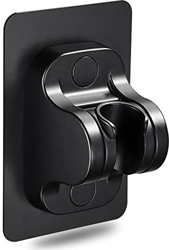YUTOU Support de pommeau de douche, sans perçage, angle autocollant, réglable, super puissance, étanche, résistant à l'humidité (noir)