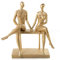Logbuch-Verlag Liebespaar Skulptur auf Bank Mann + Frau Pärchen Akt Figur zum Hinstellen Gold Dekoobjekt Geschenk Jahrestag 25 cm