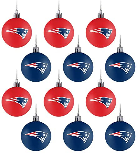 FOCO New England Patriots 12er Set Xmas NFL Weihnachtskugeln