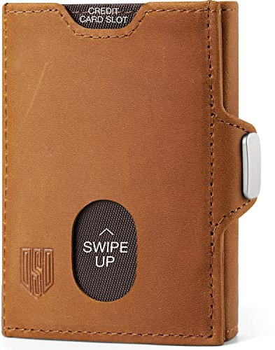 DODENSHA Airtag Mini Geldbörse mit Münzfach und RFID-Schutz I Portmonee Herren I Kartenetui Geldbeutel Leder I Slim Wallet I Karten Portemonnaie Klein | Kreditkartenetui
