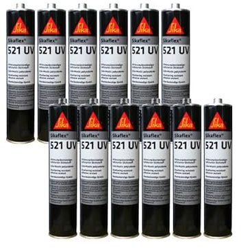Lot de 12 colle-mastics hybrides SIKA Sikaflex 521 UV - Noir - 300ml