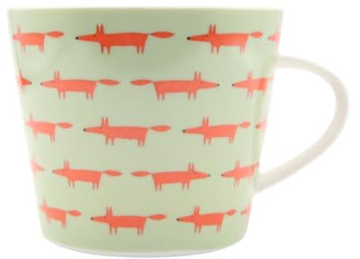 Scion Living - Keith Brymer Jones Collaboration Range - Midi Mr Fox Ceramic Mug - Sage & Poppy - 350ml - Gift Boxed