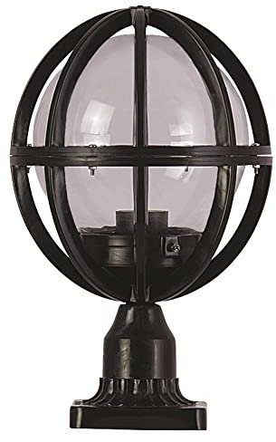 Ovale Stehleuchte für den Außenbereich, abs , schwarz, 23x23x38, Fassung E 27 Max 60 W