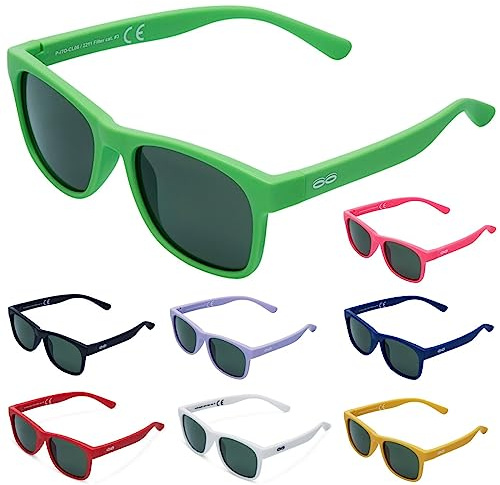 ITOOTI Classic Kinder Sonnenbrillen für Jungen und Mädchen, Kindersonnenbrille von 0 bis 12 Jahren in 3 Größen, Sonnenbrille bunt, Leicht, 100% UV400 Schutz, inkl. Etui und Polycarbonat-Gläser
