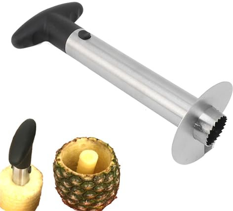 Ananasschneider und Entkerner, Ananasschneider, Edelstahl, Obstschäler, Entkerner, Hobel, Ananasschneider mit Verstärkter Schweißung und Dicker Klinge, für Zuhause und Küche