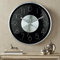 October Elf Modern Wall Clock Silent Non-TickingSimple Style Large Number Display Analog Round Metal Wall Clocks Decorative for Office Bedroom Kitchen Living Room Home Decor 30cm(Black numerals)
