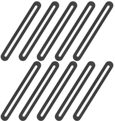 Platos Ajustables, Conjunto de 10 Placas Perforadas en Acero, Conectores de Madera con Luces Largas, Placas de Unión para la Reparación y Fijación de Muebles de Madera para Proyectos DIY - 155x19mm