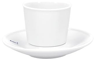 KPM Berlin Flugzeugtasse, Porzellan, Espressotasse Kaffeebecher mit Untertasse, Marguerite Friedlaender handmade, weiß im Geschenkkarton