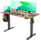 Claiks Schreibtisch Höhenverstellbar Elektrisch, Höhenverstellbarer Schreibtisch 140x60 cm, Standing Height Adjustable Desk, Schwarz Gestell/Vintage Braun Oberfläche