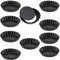 MOUYAT Paquete de 10 platos redondos para quiche de 10 cm, molde antiadherente para quiche de 4 pulgadas con parte inferior suelta, molde acanalado para hornear, quiches, flanes