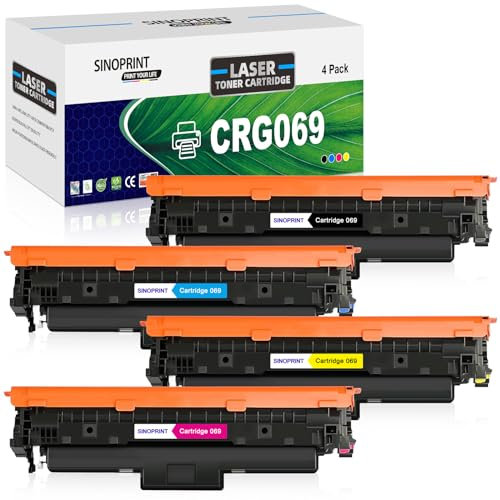 SINOPRINT 069 Toner Kompatibel für Canon 069 Toner Set CRG-069 069H Tonerkartusche als Ersatz für imageCLASS MF752Cdw LBP673Cdw MF753Cdw MF753Cdw LBP674Cx LBP674Cdw MF751Cdw MF756Cx, 4 Pack