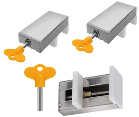 Changyeah Schiebefenster SchlöSser, 3 Stück Schiebefenster Stopper mit SchlüSsel Verstellbar SchiebetüR Sicherung SchiebetüR schloss Schiebefensterverriegelung