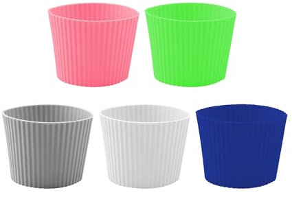 Rumyve 5pcs Silicone Cup Cover,Water Cup Cover Protector Reusable Glass Bottle Cup Cover