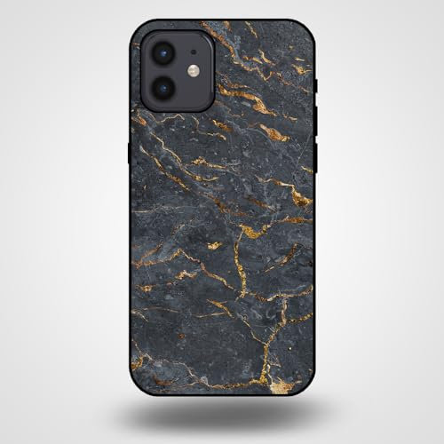 Hülle Passend für Smartphonica Handyhülle für iPhone 12/12 Pro mit Marmor Druck - TPU Back Cover Case Marble Design - Gold Grau