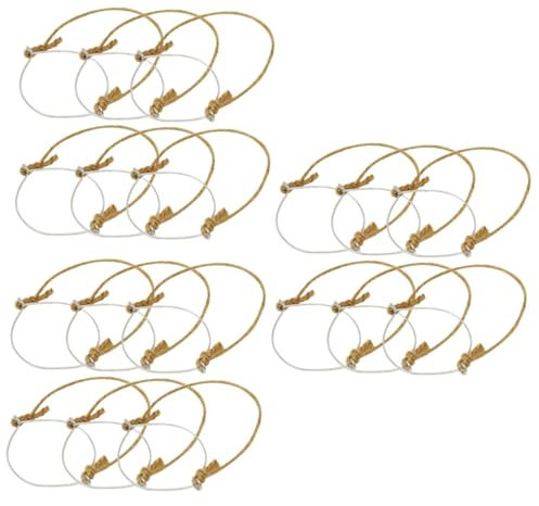 JECOMPRIS 18 Piezas Colgador De Alambre De Tarro De Albañil Asas De Cuerda De Arpillera Herramientas De Bricolaje Gancho Decorativo Alambre De Acero Tapa De Lata Acero Inoxidable