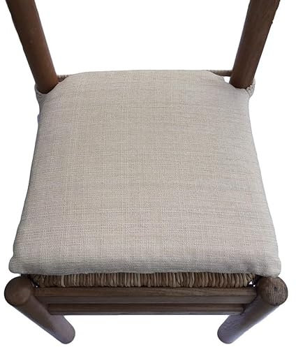 mauro galettes de Chaise - Coussins pour chaises de Cuisine et de Bureau – Lot de 6 – 41 x 41 cm – avec Bande élastique et Tissu Jacquard chenillé – Fabriqué en Italie – Beige