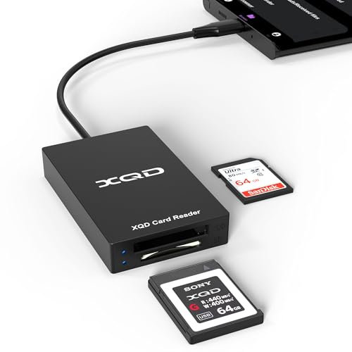 XQD-Kartenleser USB C, 2-in-1-XQD/SD Card Reader, 5Gpbs Speicherkartenadapter für Sony G/M-Serie, Lexar 2933x/1400x USB Mark XQD-Karte, SD-Karte kompatibel mit iPhone 16 15 iPad Windows Mac OS Android