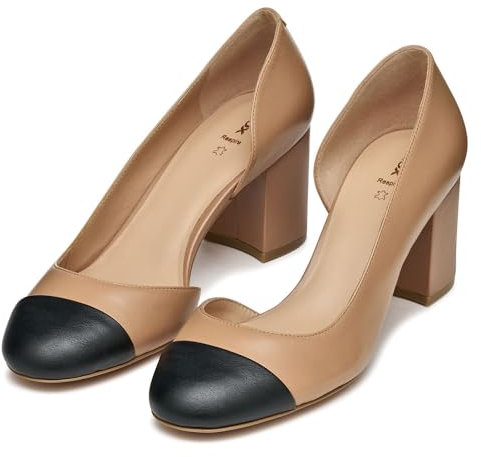 Geox Damen D VIRNILISA 65 B Pump, Beige/Black, 38 EU