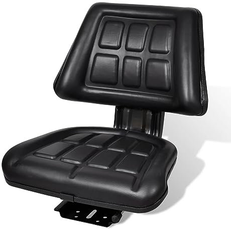 JUDYY Traktorsitz mit Rückenlehne, Traktor Sitz, Schleppersitz, Sitzschale Traktor, Trecker Sitz, Traktorsitz Luftgefedert, Schwarz