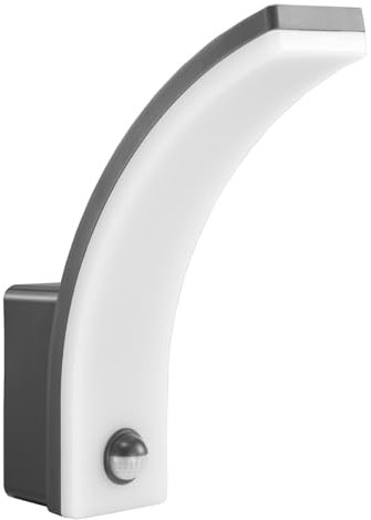 Maclean MCE512 Applique LED avec détecteur de mouvement PIR, éclairage mural pour intérieur et extérieur, applique murale, 20 W, IP65 - étanche, 2000 lm, 4000 K blanc neutre (gris)