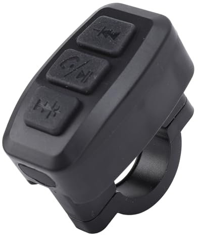 Controlador Bluetooth para Moto Bicicleta, Control Remoto de Teléfono Celular Impermeable IPX6 para iOS, Android, Recargable, Alcance de 15 M (Black)