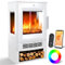 KESSER® Elektrokamin mit Heizung Panorama-Sichtfenster Heizlüfter 9 LED-Flammeneffekt Farbmodi Fernbedienung WiFi App 900/1800W Kaminfeuer elektrisch mit Thermostat Heizfunktion Timer