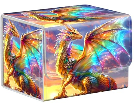 ETLKJVBL for MTG Card Storage Solution, Rainbow Dragon for MTG Card Box and Commander Decks, High Capacity Anime Card Sleeves for Mtg Deck Box, Designed Specifically for Mtg Players