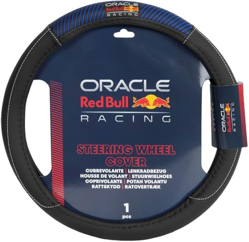 Red Bull Racing Red Bull Coprivolante Antiscivolo Blended Lines Nero/Bianco Per Auto 100% PU, Materiale Antiscivolo, Facile Installazione, Resistente E Universale, Diametro 38 Cm