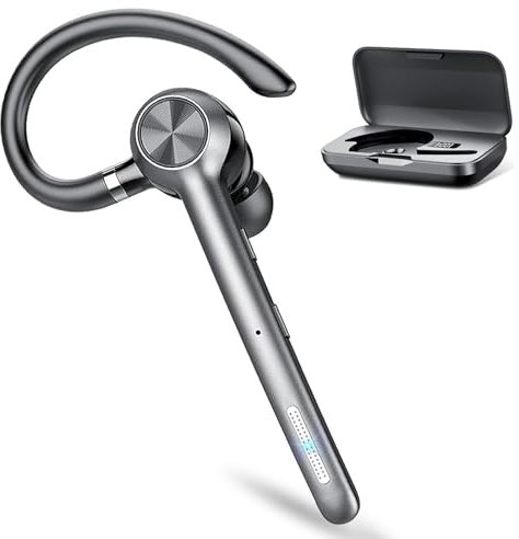 Tukio Drahtlose Kopfhörer, Headset mit mikrofon Bluetooth, Einohr-Kanal-Bluetooth-Ohrhörer, 13,4 mm großer dynamischer Surround-Sound, verstellbare Ohrbügel