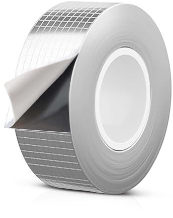 Abacus Range Waterproof Tape for Leaks 50mm x 5m | Butyl Roof Sealant Tape Outdoor | Aluminium Foil Flashing Tape for Roof Repair, Gutter Seal, Caravan | Heavy Duty Self-Adhesive