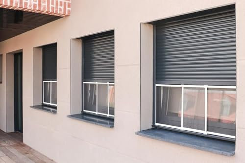 MadeInNature, Moustiquaire Cadre Aluminium blanc, Amovible, Sans perçage et extensible pour fenêtre et porte fenêtre avec volet roulant (Blanc, Largeur réglable de 50 à 90 cm x hauteur 40 cm)