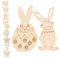 CORHAD 50 Stück Unlackierte Holzausschnitte Für Ostern, Hängende Ornamente Aus Holz, Zum Selbermachen, Ostern, Basteln, Bezaubernde, Unlackierte Holzspäne