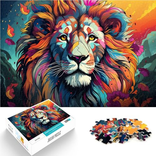 Puzzle 1000 Teile für Erwachsene, Löwe, Lernpuzzle, 14,96 x 20,47 Zoll, gutes Geschenk für Teenager ab 14 Jahren