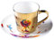 KUKUUU Tasse à café en céramique avec soucoupes et cuillères(Gold (Rose))