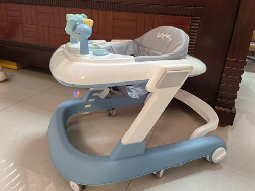 Trotteur Babywalker 2 en 1 Chariot d'éveil et de marche Trotteur - avec 6 roulettes, musique (60 * 55 * 70cm,bleu)
