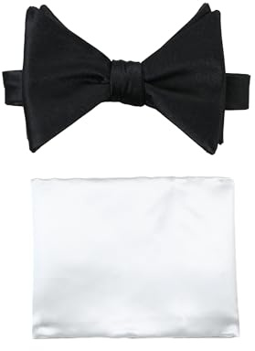 Steffen Klein Herren Smoking Set mit vorgebundener Fliege + Einstecktuch - Smoking Anzug Herrenfliege zur Hochzeit