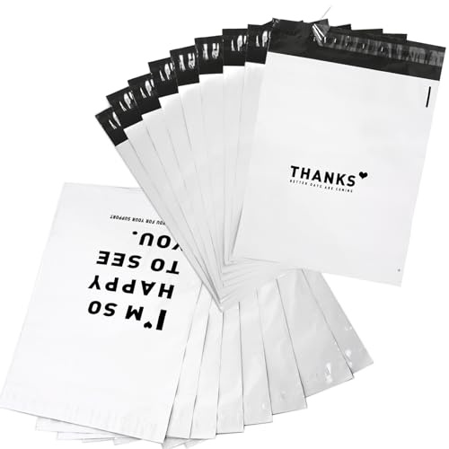 SWIHELP Sacchetti per Spedizione in Plastica 200 Pezzi, 32X45 cm / 12,6X17,7 Sacchetti per Imballaggio in Plastica Polistirolo Con Striscia Adesiva Autosigillante